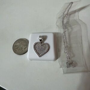 Elegant Silver Heart Pendant Necklace